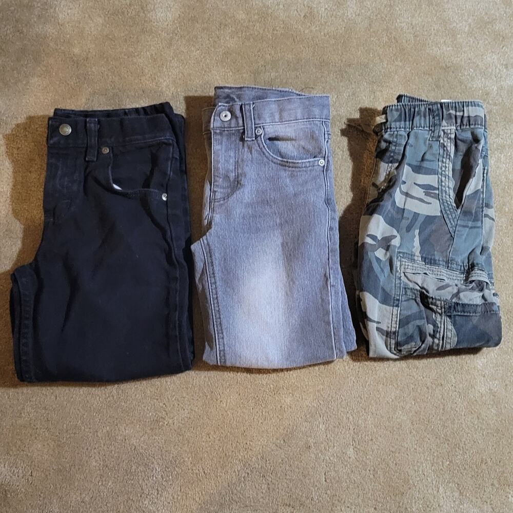 Lot of 3 Boys Pants size 7, 2 Pairs Wrangler, 1 Faded Glory